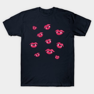 Vampire Lips Pattern T-Shirt